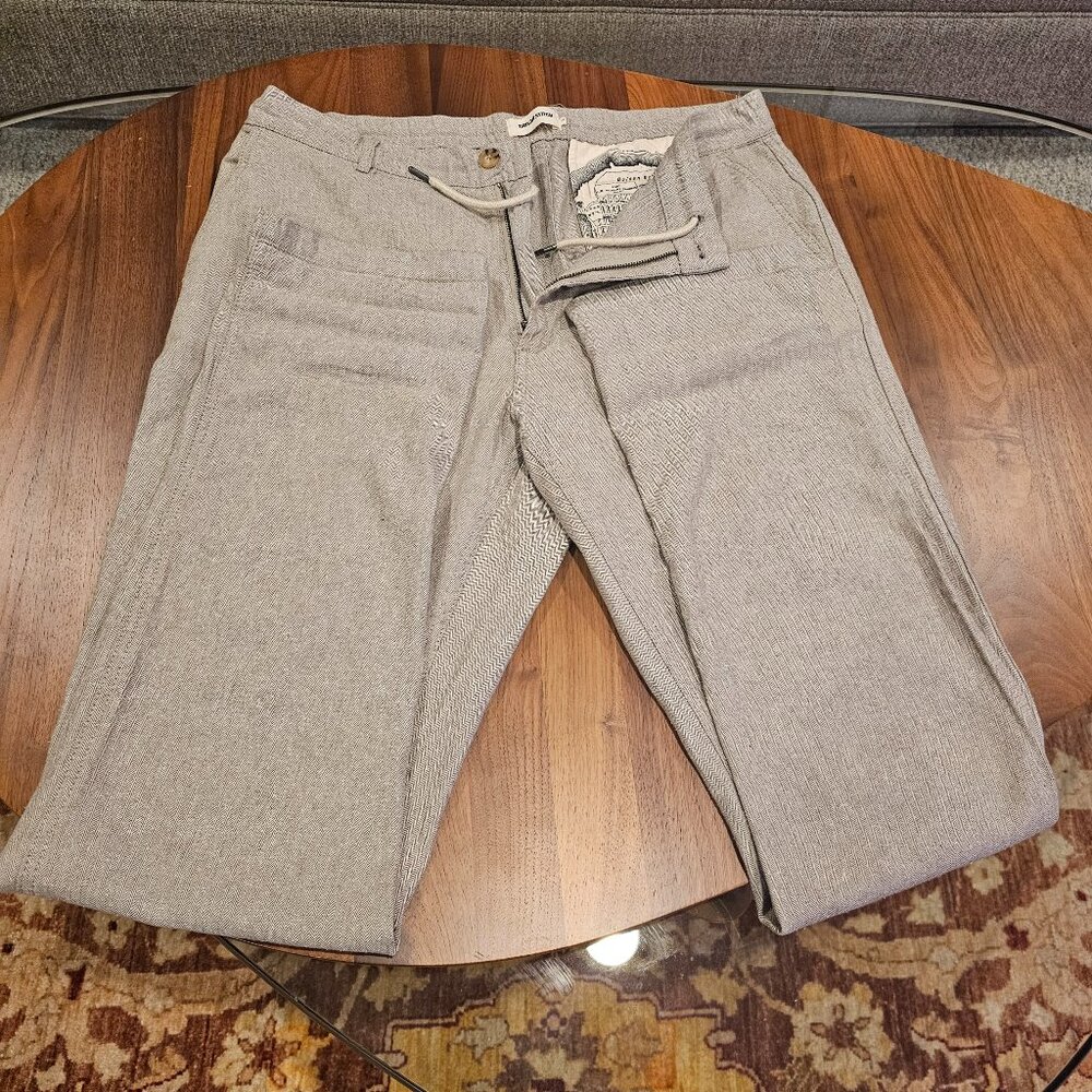 The Easy Pant in Olive Herringbone | Large L | Excellent Used Condition